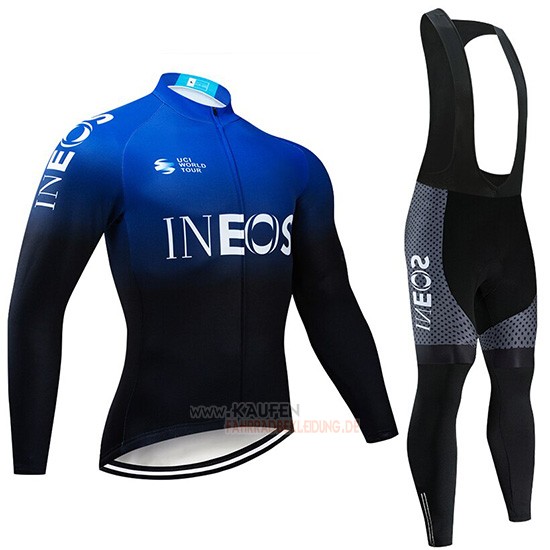 Castelli Ineos Langarmtrikot 2019 und Lange Tragerhose Shwarz Blau